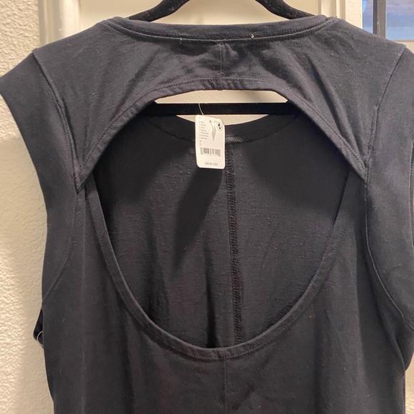Free People Beach NWT Simone Midi Dress Large Black Cotton Open Back $88 - Picture 6 of 8